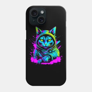 Psychedelic Cat In Hoodie Phone Case