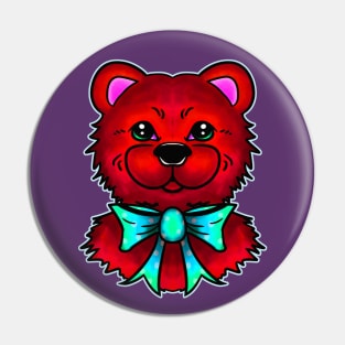 Red Teddy Bear & Tie Pin