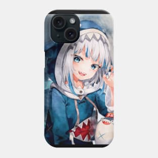 Gawr Gura Anime Watercolor Phone Case