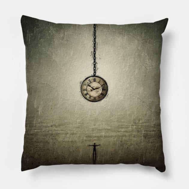 conceptual time painting Pillow by psychoshadow