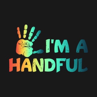 Kids I'm a Handful Five Year Old Vintage 5th Birthday T-Shirt