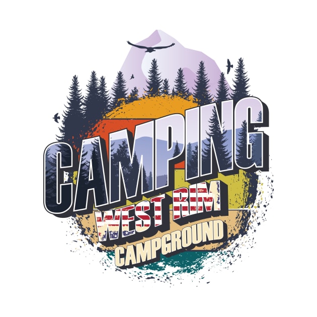 Camping West Rim Campground Vintage USA Best gift for campers Adventure gear by HomeCoquette