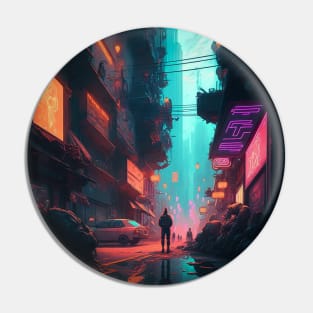 Cyberpunk city Pin