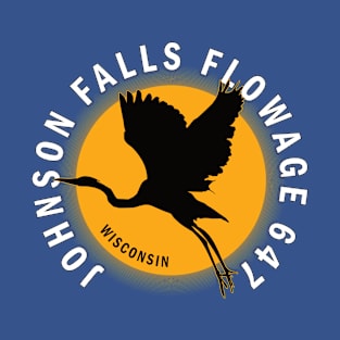 Johnson Falls Flowage 647 in Wisconsin Heron Sunrise T-Shirt