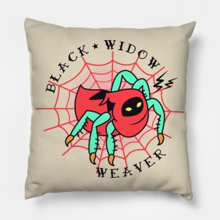 Black Widow Weaver Tattoo Pillow