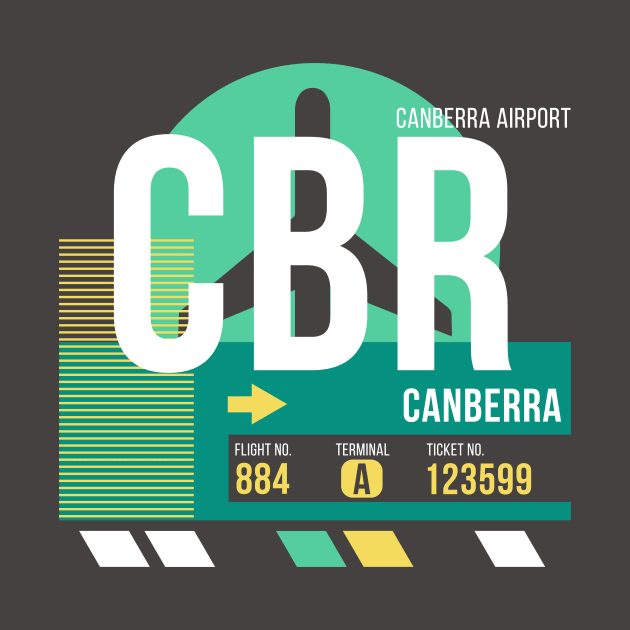 Canberra (CBR) Airport // Retro Sunset Baggage Tag by Now Boarding