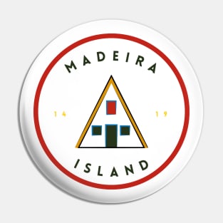 Madeira Island 1419 logo with the traditional Santana house in colour Pin