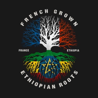 French Grown Ethiopian Roots Ethiopia Flag T-Shirt