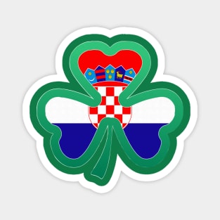 Croatian Flag for st patricks day, Irish Shamrock Magnet