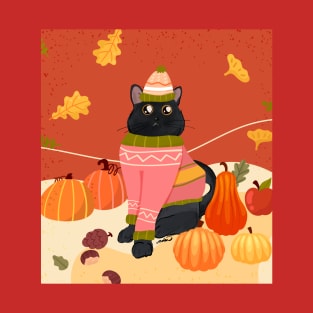 Cozy Cat Autumn T-Shirt