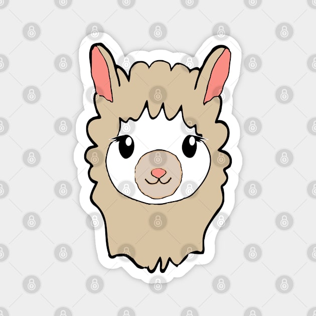 Cute Llama Drawing Magnet by Braznyc