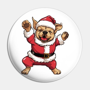 Cartoon Christmas French Bulldog Dancing Pin