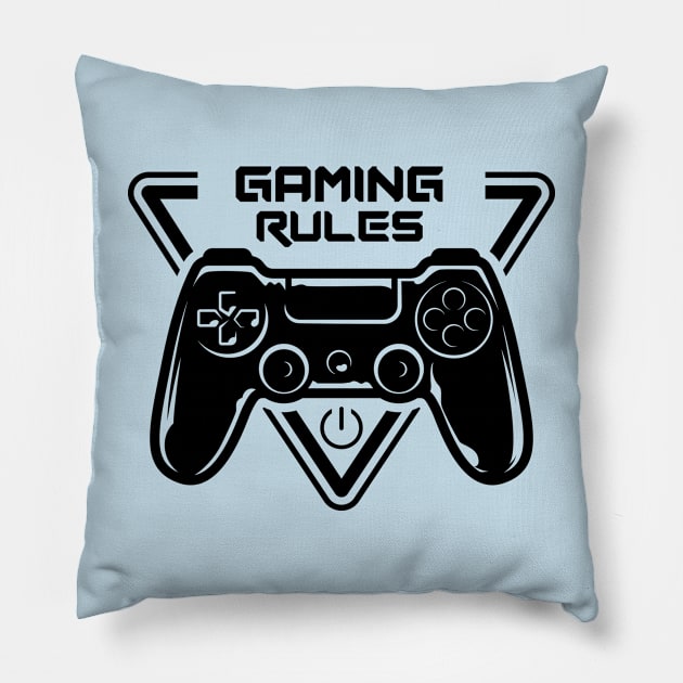 Gaming rules Pillow by ZuleYang22