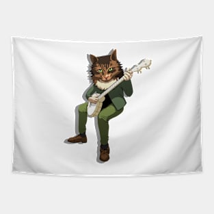 Banjo Boy Cat - No Text Version Tapestry