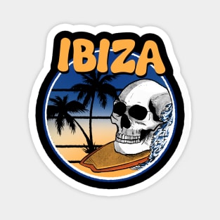 Ibiza Summer Surf Skull Magnet