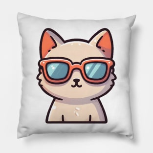 Cool Cat with Trendy Sunglasses Pillow