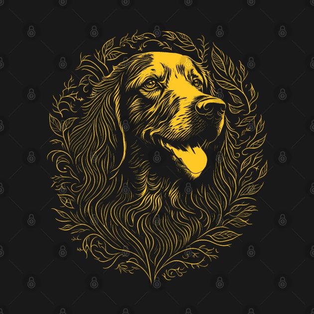 Golden Retriever Monochrome by Deniz Digital Ink