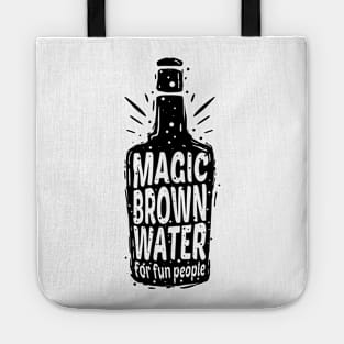 Bourbon bottle Funny Definition Drinking Quote Magic Brown Water For Fun People Vintage Tote