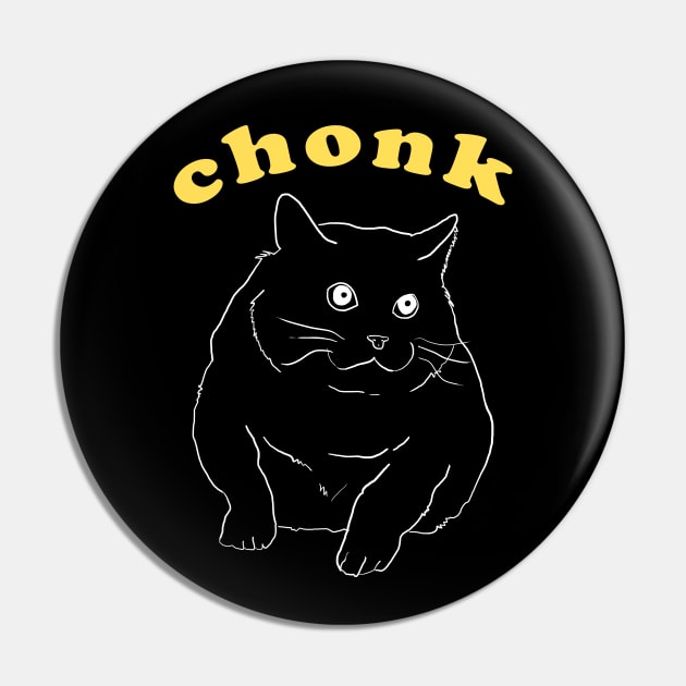 Funny Aesthetic Chonk Fat Cat Pin by koolpingu