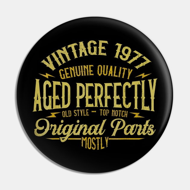 Vintage 1977 43nd Birthday 43 Years Old Gift Pin by semprebummer7