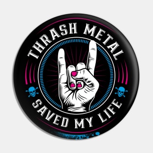 Thrash Metal - Headbanger Devil Horns Metalheads Pin