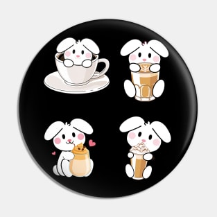 bunnies with coffee Pin