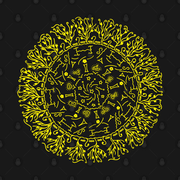 My 'very' Second - hand drawn - Mandala :) - Yellow by Myriel