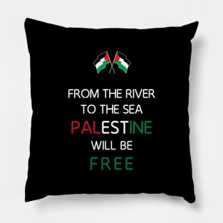 From the River to the Sea Palestine will be Free with Palestinian Flag Pillow