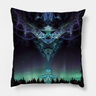 Midnight Aura - Visionary Fractal Manipulation - Manafold Art Pillow