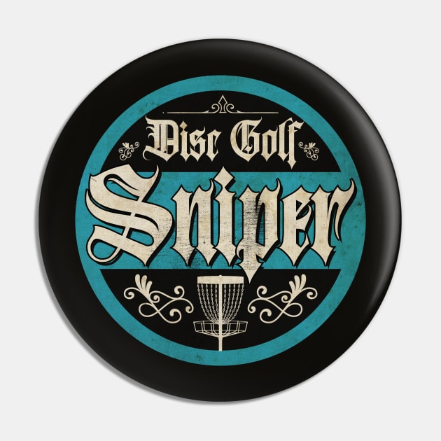 Vintage Blue Disc Golf Sniper Pin by CTShirts