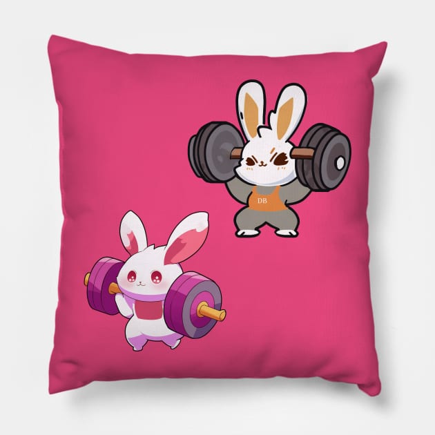 Buns of steel Sticker Pack Pillow by Depressed Bunny