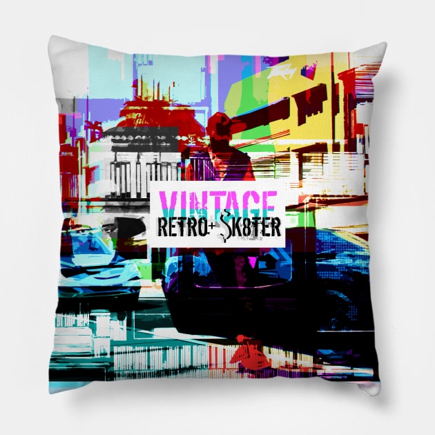 Vintage Retro Skater Pillow by CC_Art4Life