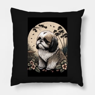 Super Cute Shih Tzu Portrait - Japanese style Pillow