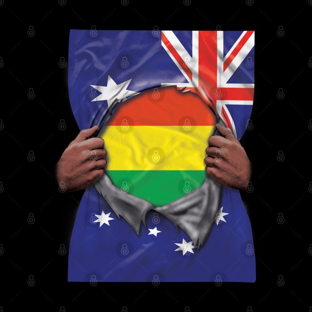 Bolivia Flag Australian Flag Ripped - Gift for Bolivian From Bolivia by Country Flags