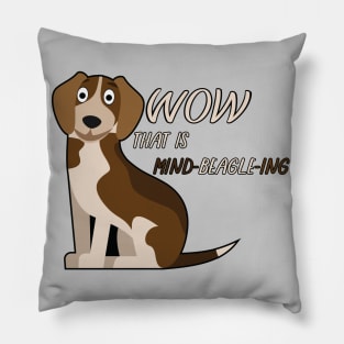 Wow That is Mind BEAGLE ing Cartoon Pillow