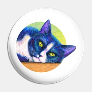 Cute Colorful Tuxedo Cat Pin