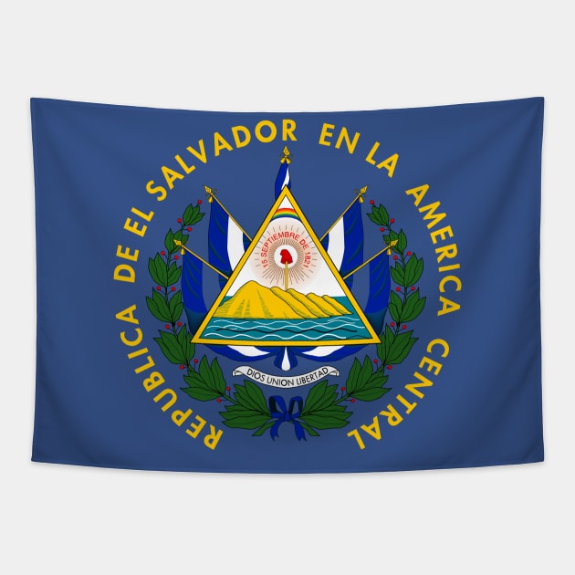 El Salvador - Coat of arms Tapestry by verde