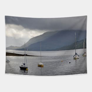 Boats moored in the harbour at Fort William, Scotland Tapestry