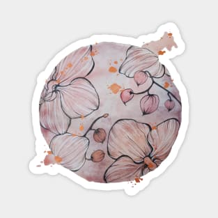 Watercolor Botanical Orchids Magnet