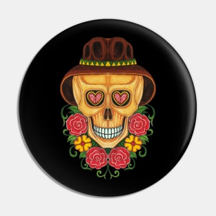 Sugarskull in love day of the dead. Pin