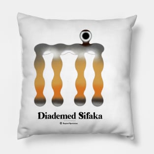 Bold monkey print "Diademed sifaka" Pillow