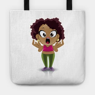 beautiful girl cartoon character for young kids Tote