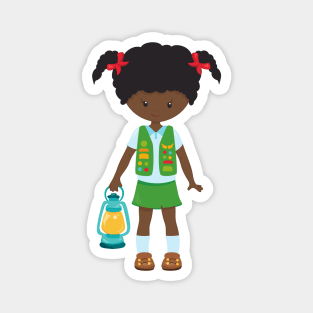 Girl Scout, African American Girl, Little Girl Magnet