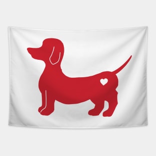 Dachshund in red Tapestry