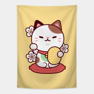 Maneki Cat Kawaii Tapestry