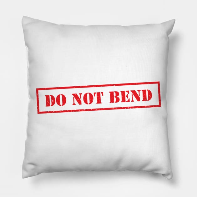 “Do Not Bend” Stamp Pillow by Elvdant