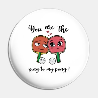 Ping Pong Table Tennis Cute Couple Gift Anniversary Love Pin