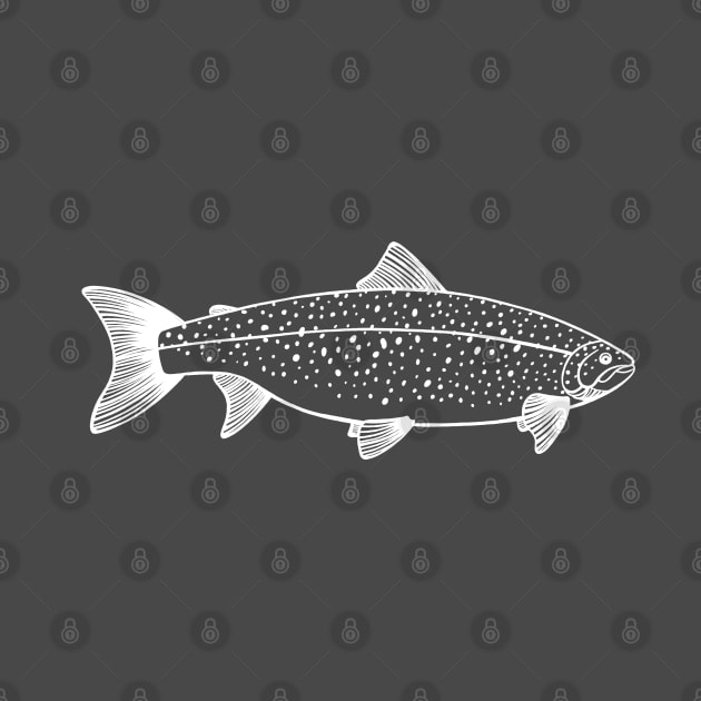Landlocked Salmon detailed fish drawing by Green Paladin