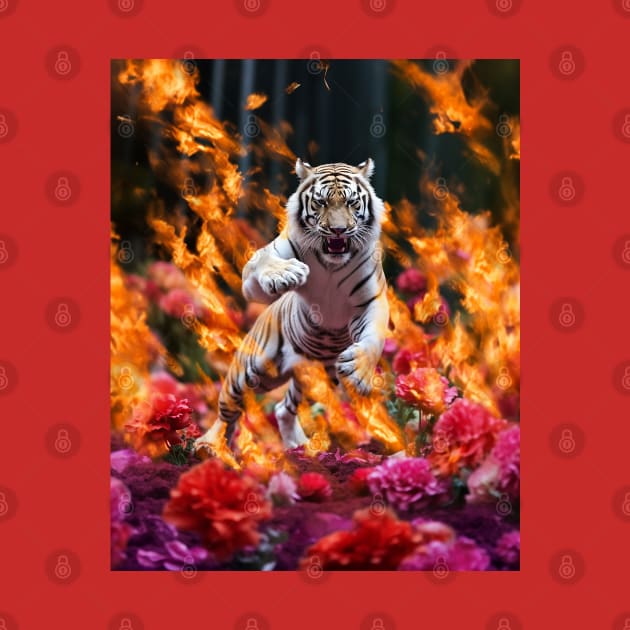 Floral Inferno Tiger 2 by Shibuz4.art