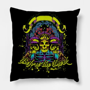 forest framed pilot skull ink spotted Pillow